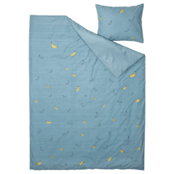IKEA VÄNKRETS  (ИКЕА ВÄНКРЕТС)  -  Пододеяльник и наволочка, синий банановый узор, 150x200/50x60 см