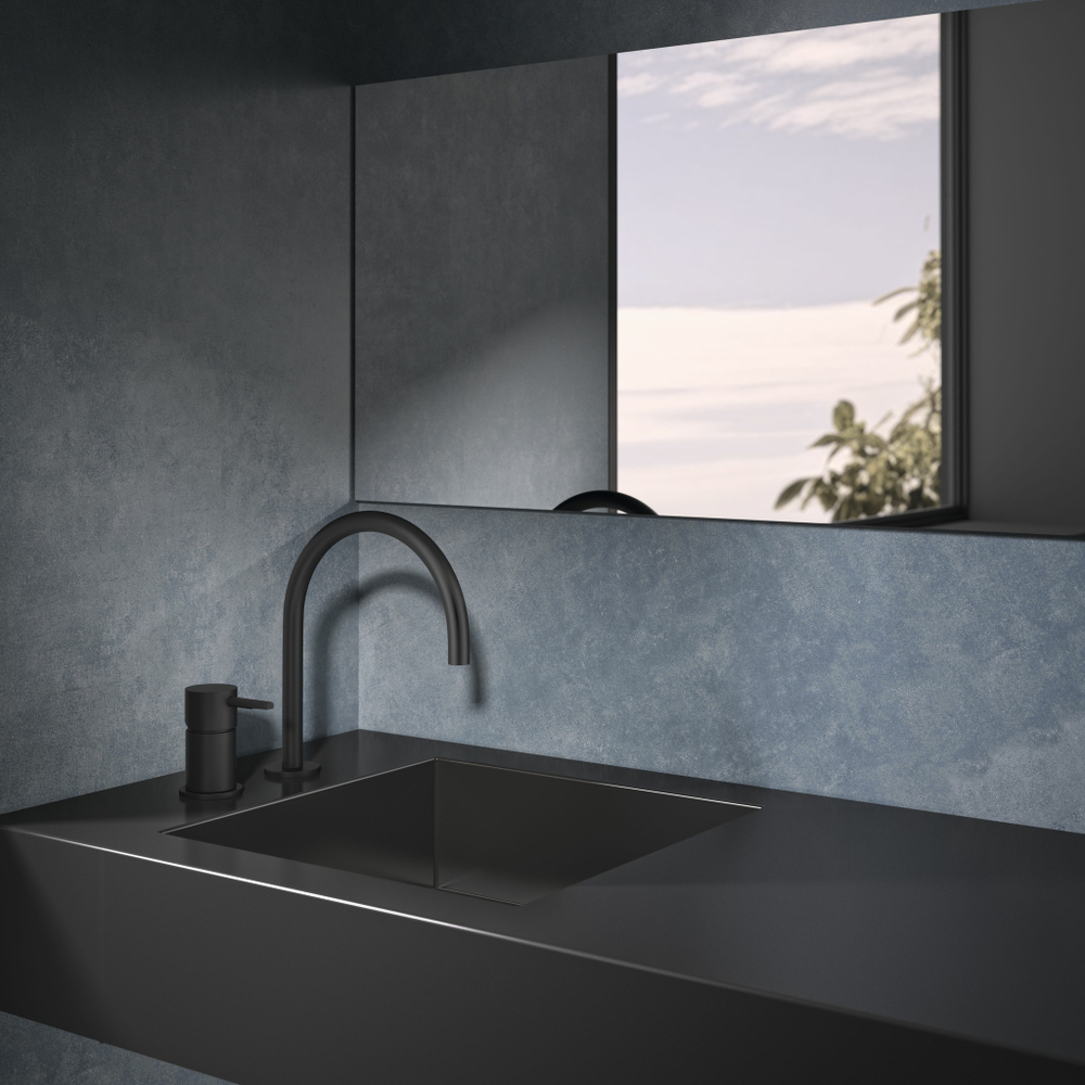 Встраиваемый в столешницусмеситель для умывальника ADAGIO 914002NM чёрный