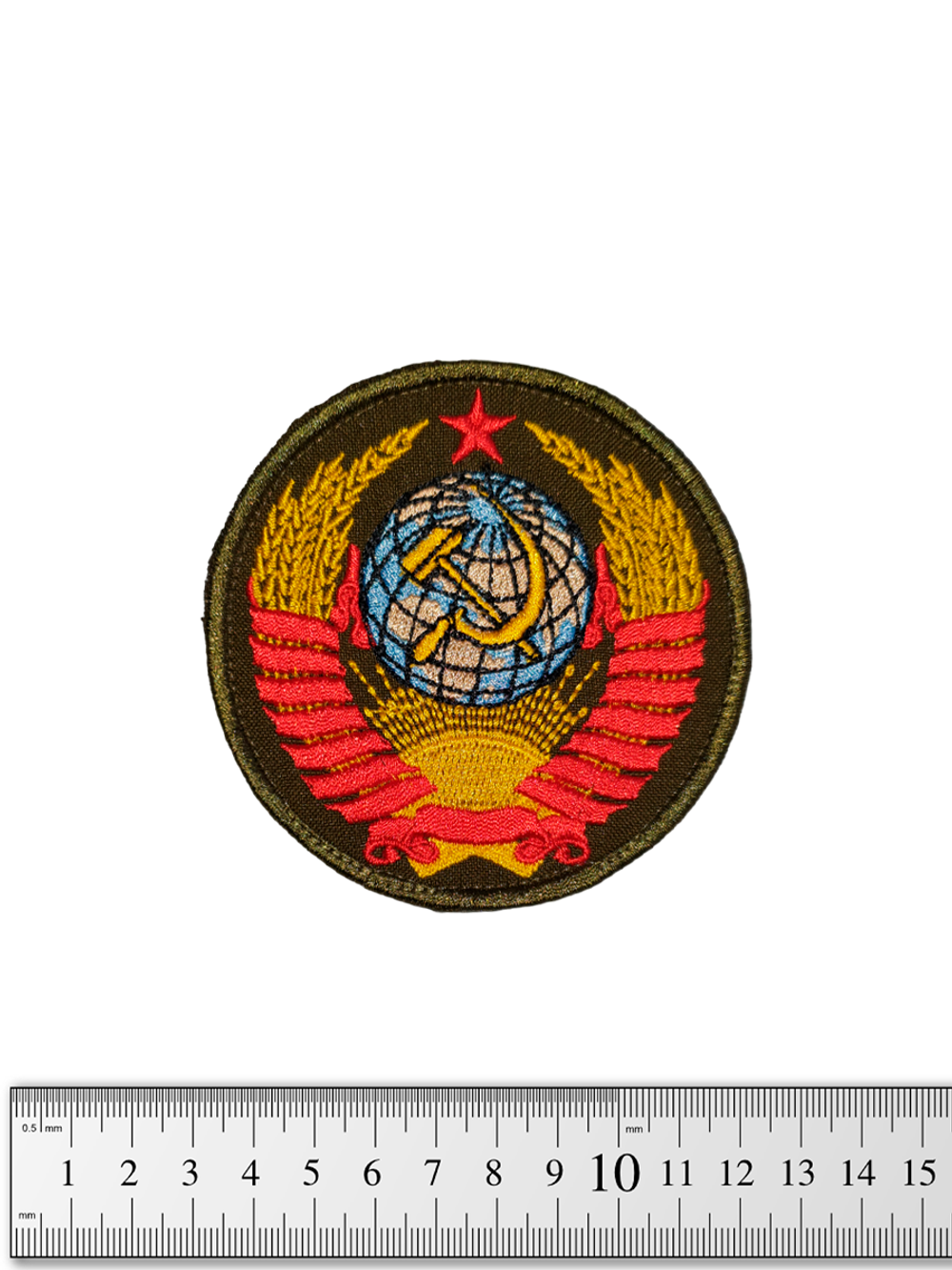 Шеврон Герб СССР вышивка. Олива