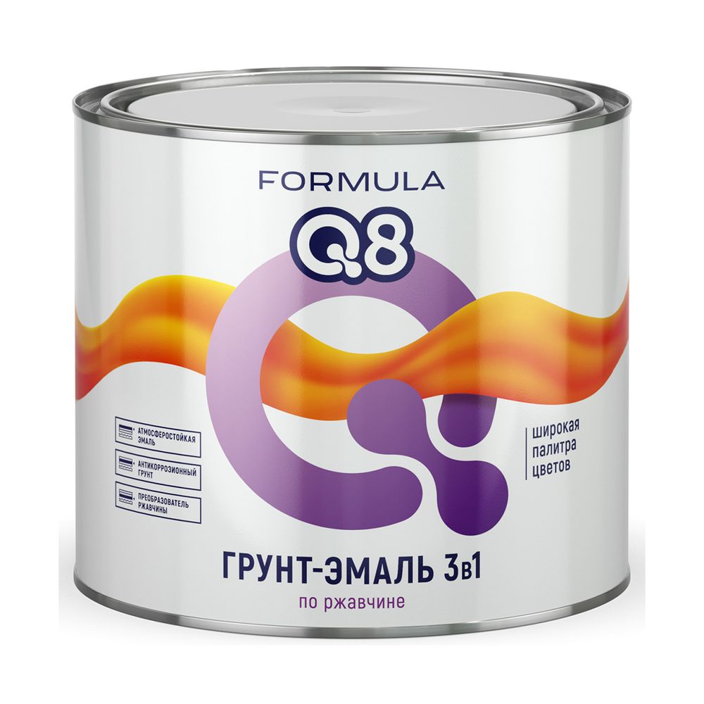 ГРУНТ- ЭМАЛЬ ПО РЖАВЧИНЕ "FORMULA Q8" матовая, КРАСНАЯ  1,9 КГ (1/6)