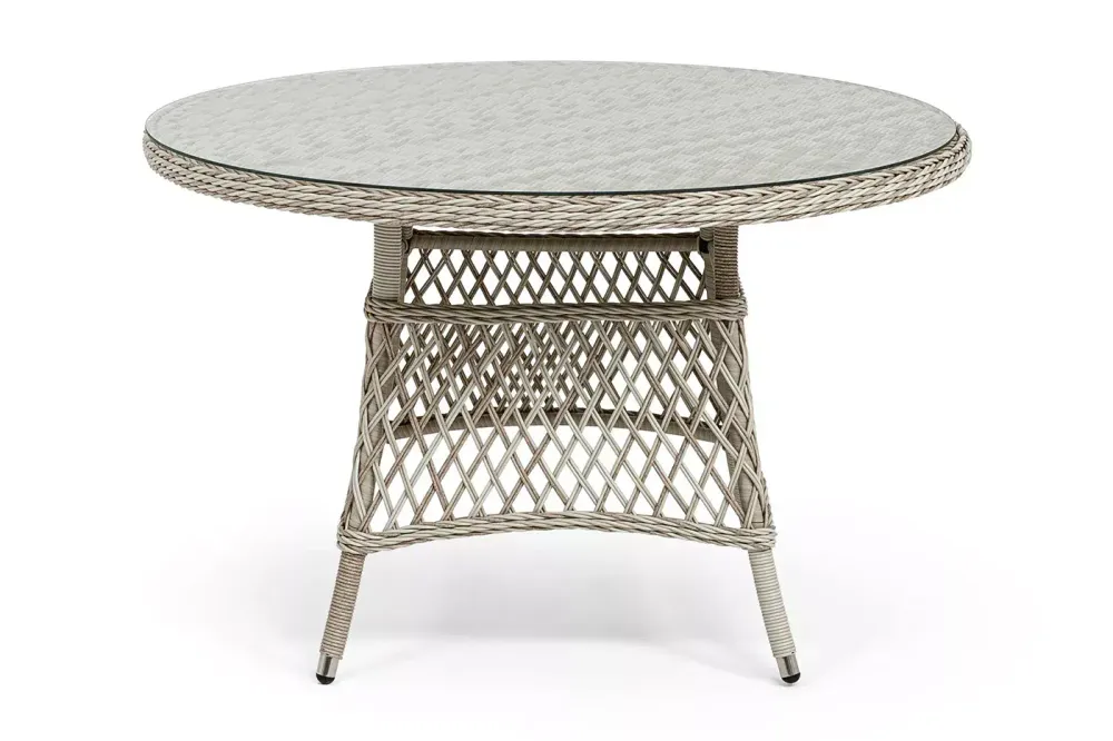 "Эспрессо" плетеный круглый стол, диаметр 118 см, цвет бежевый