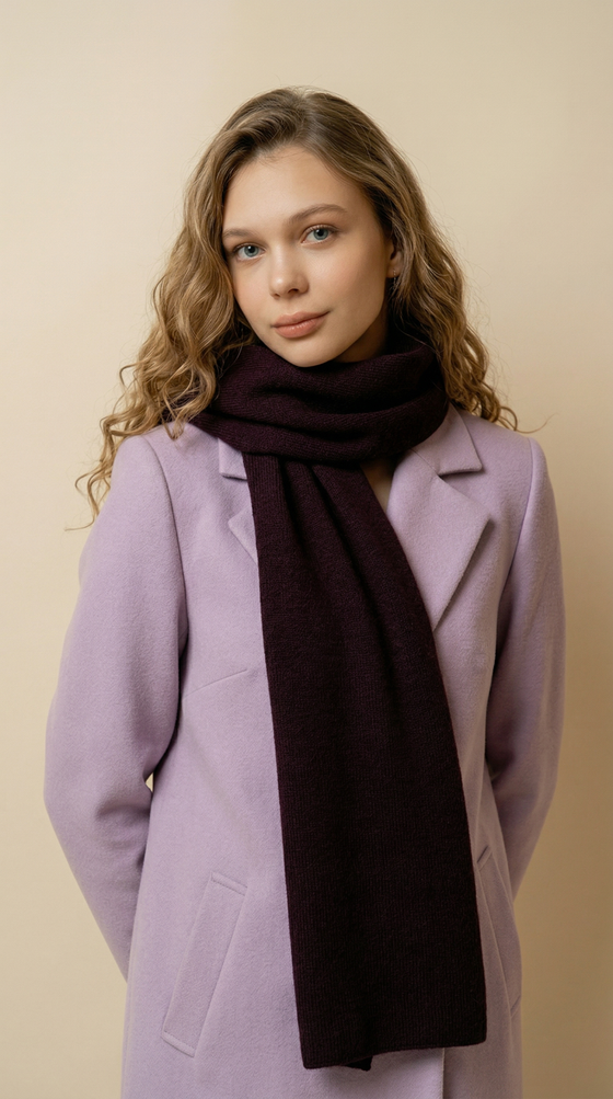 Оренбургский шерстяной шарф Ш501-21 слива