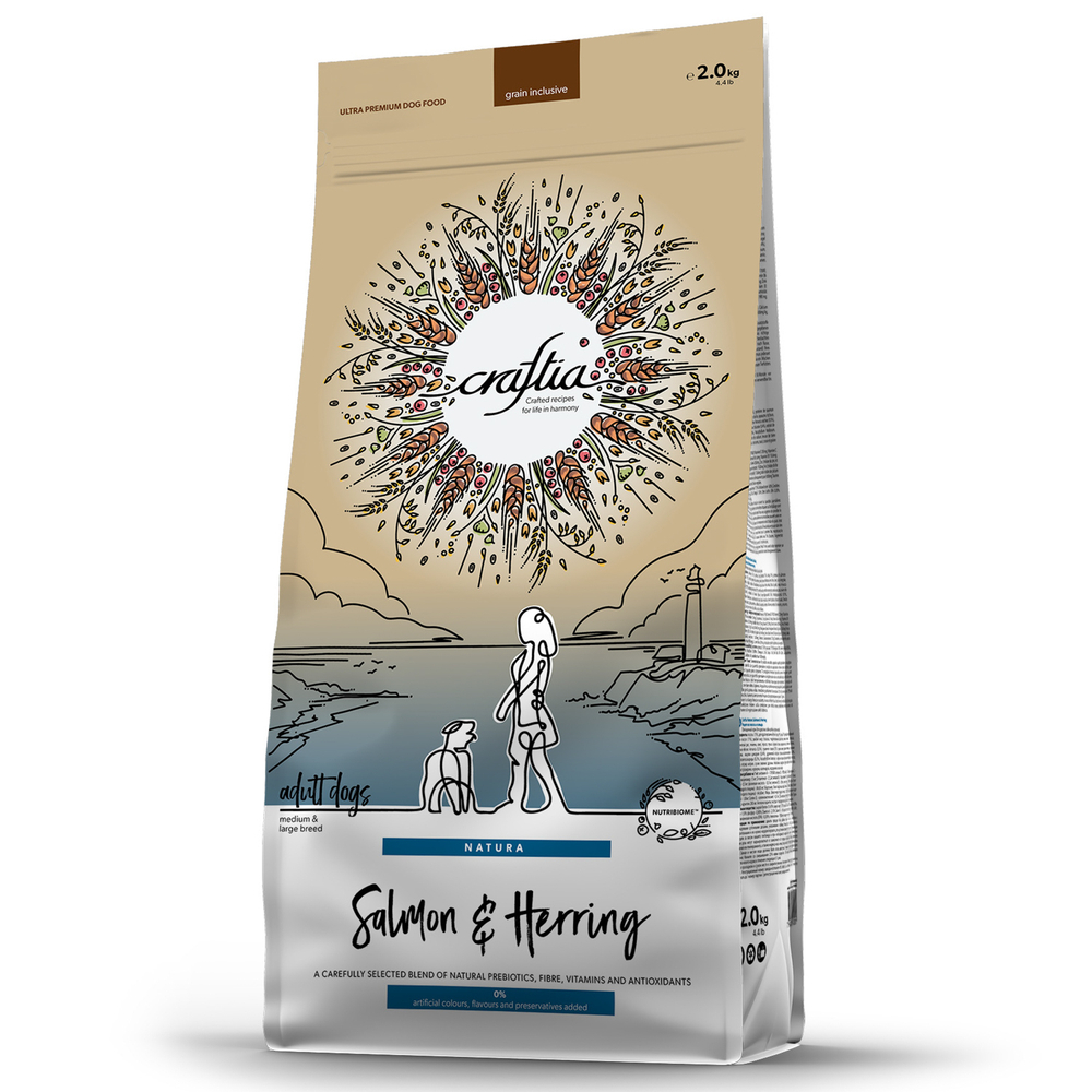 Craftia Natura Medium/Large Adult Лосось с Сельдью 2кг.