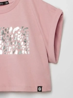 Футболка детская оверсайз укороченная с принтом