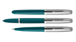 Перьевая ручка Parker 51 CORE TEAL BLUE CT, перо: F, цвет чернил: black/blue, в подарочной упаковке.