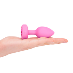 b-Vibe VIBRATING HEART SHAPE JEWEL PLUG S/M - Анальная пробка с ДУ