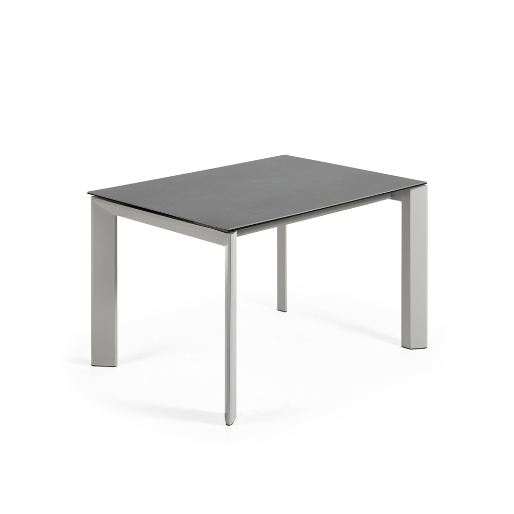 Стол Atta 120 (180) x80 серый керамический Vulcano Roca