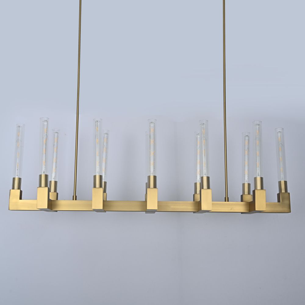 Люстра на штанге CANELLE Linear Chandelier 12 Modern Brass