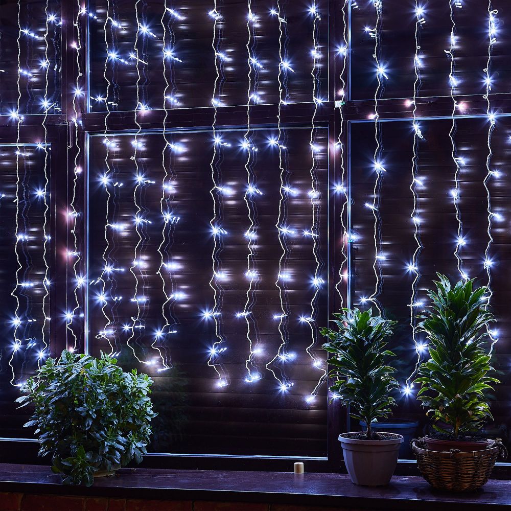 ULD-C3020-160-DTA WHITE IP20 Занавес светодиодный. 3х2м. 160 светодиодов. Белый свет. Провод прозрачный. TM Uniel