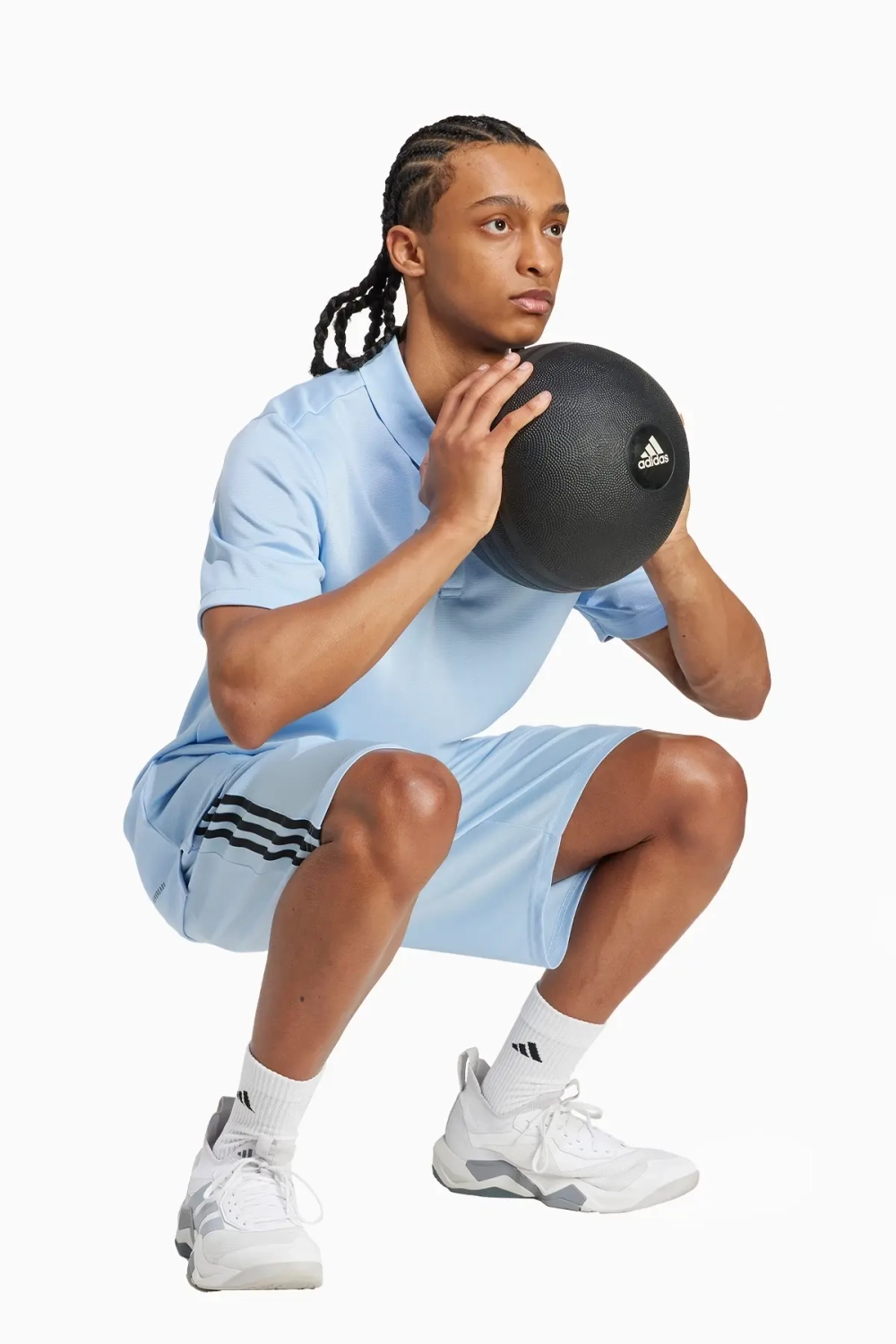 Шорты adidas Essentials Piqué 3-Stripes Training - голубой