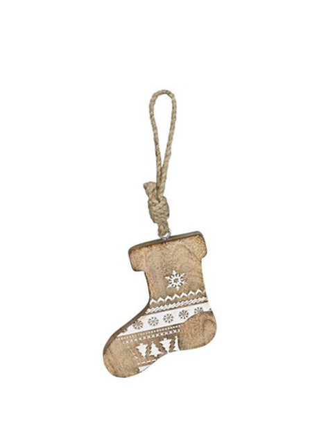 Декор подвесной "Носок" орнамент 9x1x10 см + 10см подвес