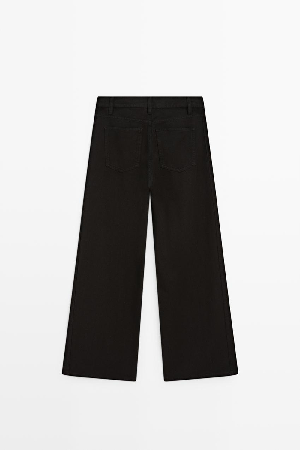 Massimo Dutti Свободные джинсы с широкими штанинами, черный