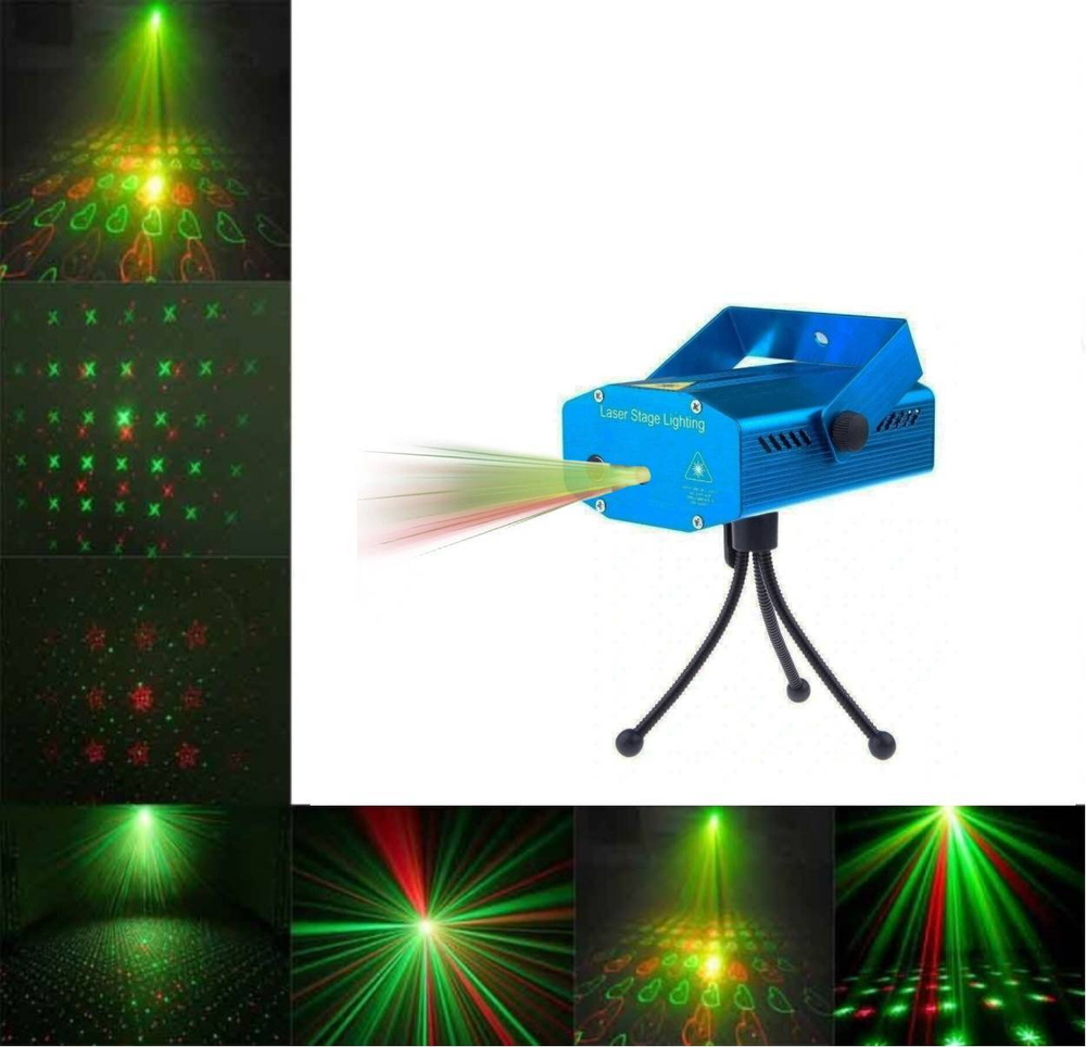Лазерный проектор RoHS JIN-6G (точки+фигуры+микрофон)