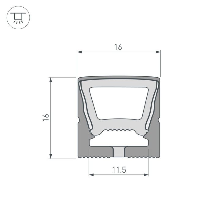 Профиль Arlight WPH-Flex-1616-Top-S11-5M Full Black 045774