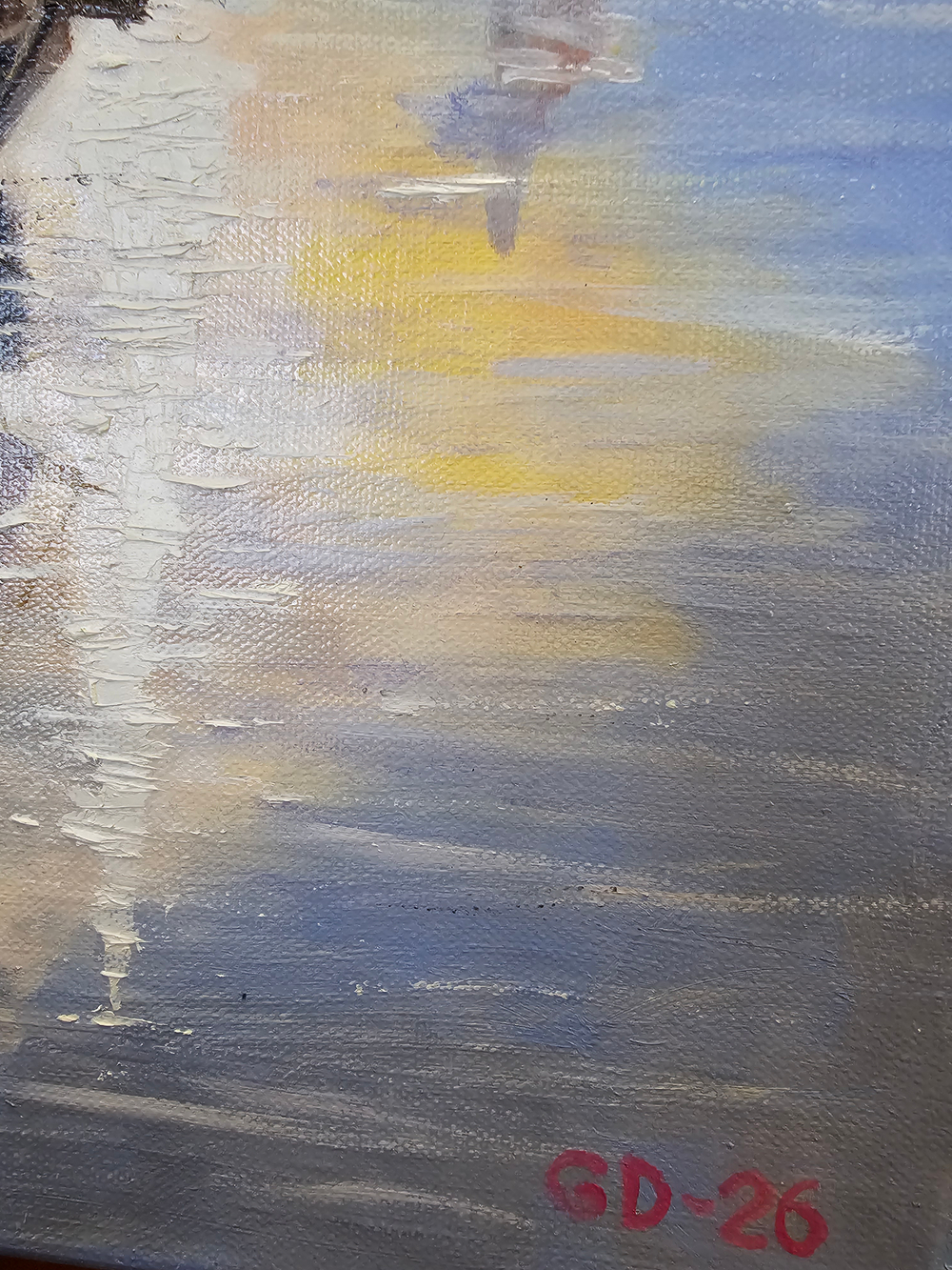 Картина авторская маслом на холсте 33х46 см на стену для интерьера "Мраморное отражение"