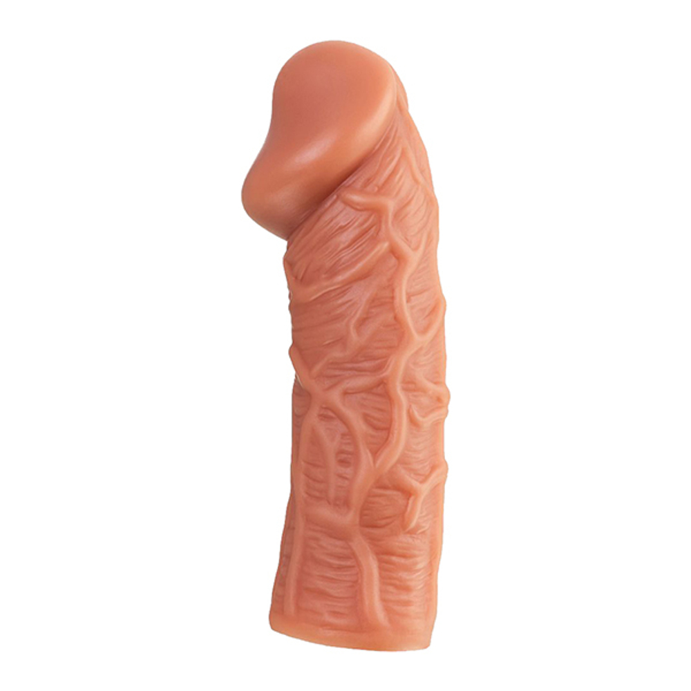 Телесная удлиняющая насадка 16,5см с крупной головкой Kokos Penis Sleeve 001 L Size