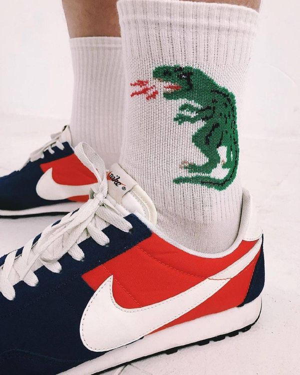 Носки с Серьезным Тираннозавром Белые - фото 2