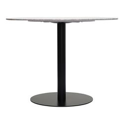 Стол обеденный Trond, Ø100 см, белый мрамор/черный