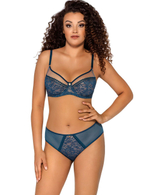 Комфортный бюстгальтер на косточках цвета деним (Размер: 95B) (Цвет: грязно-синий)