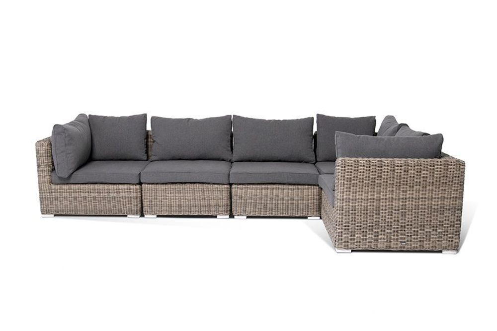 "Лунго" трансформирующийся диван из искусственного ротанга, цвет соломенный