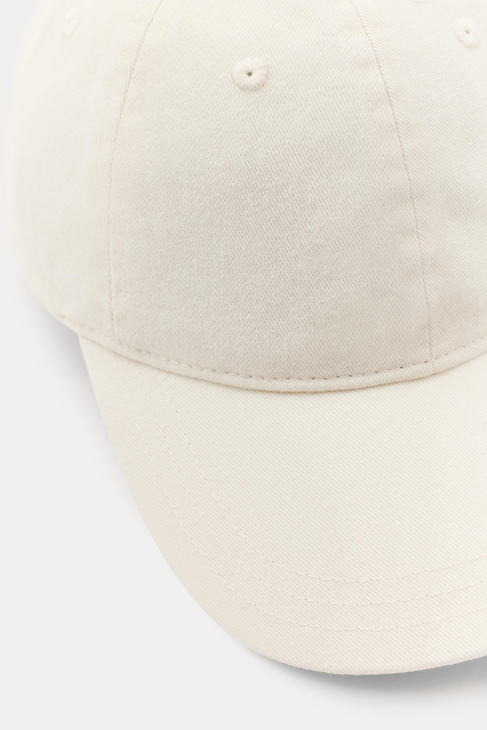 ZARA КЕПКА ИЗ САРЖИ С ВЫШИТЫМ ТЕКСТОМ, ЭКРЮ
