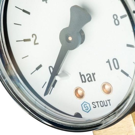 Манометр радиальный Stout 1/4", 10 бар, 50 мм (SIM-0010-501008)