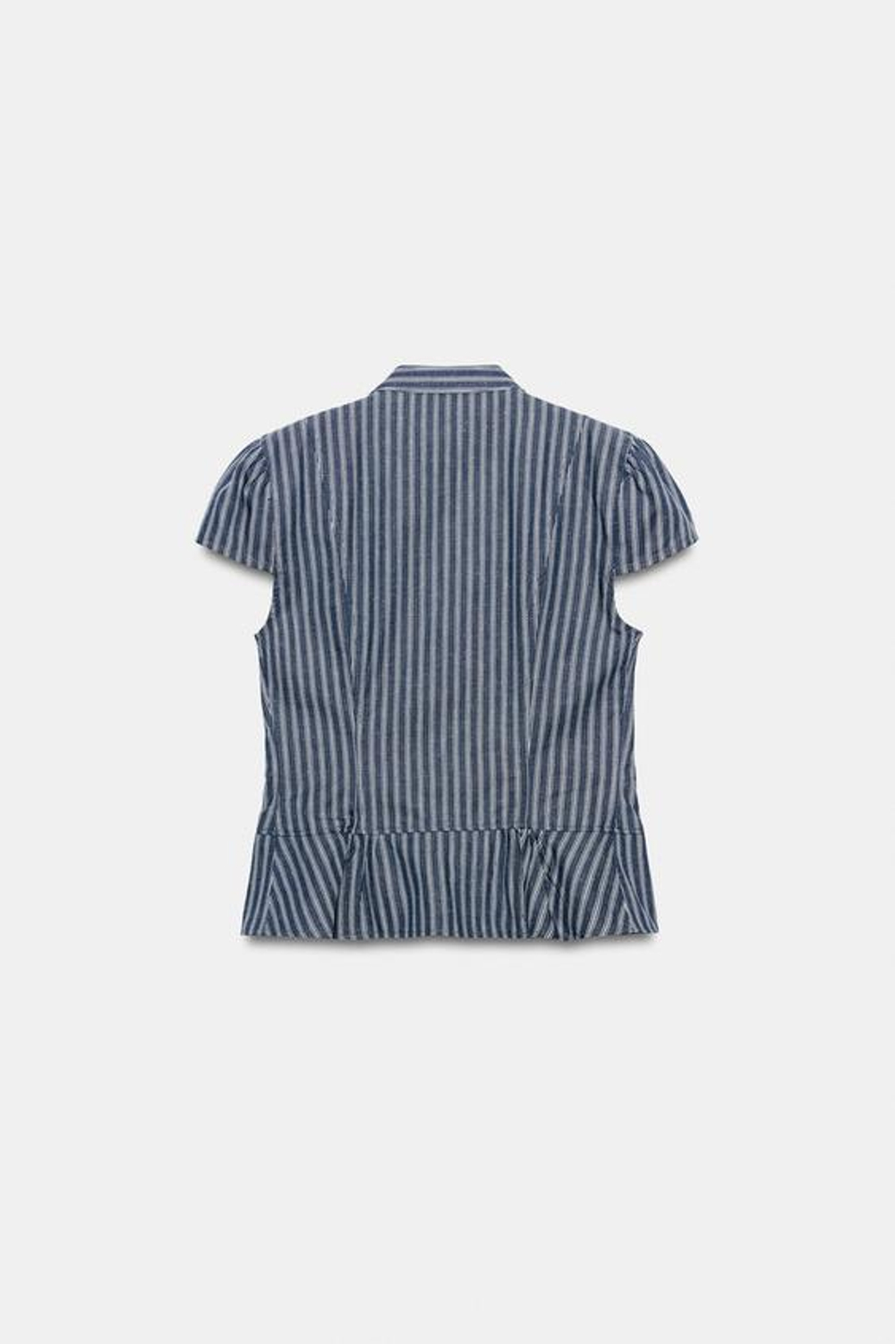 ZARA ТОП В ПОЛОСКУ С ПУГОВИЦАМИ, ТЕМНО-СИНИЙ/БЕЛЫЙ