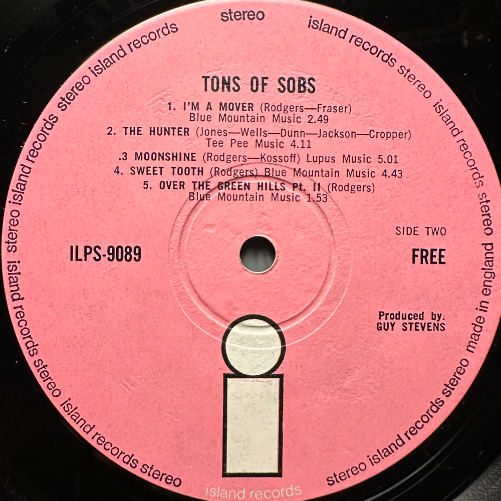 Free - Tons Of Sobs (Англия 1969г.)