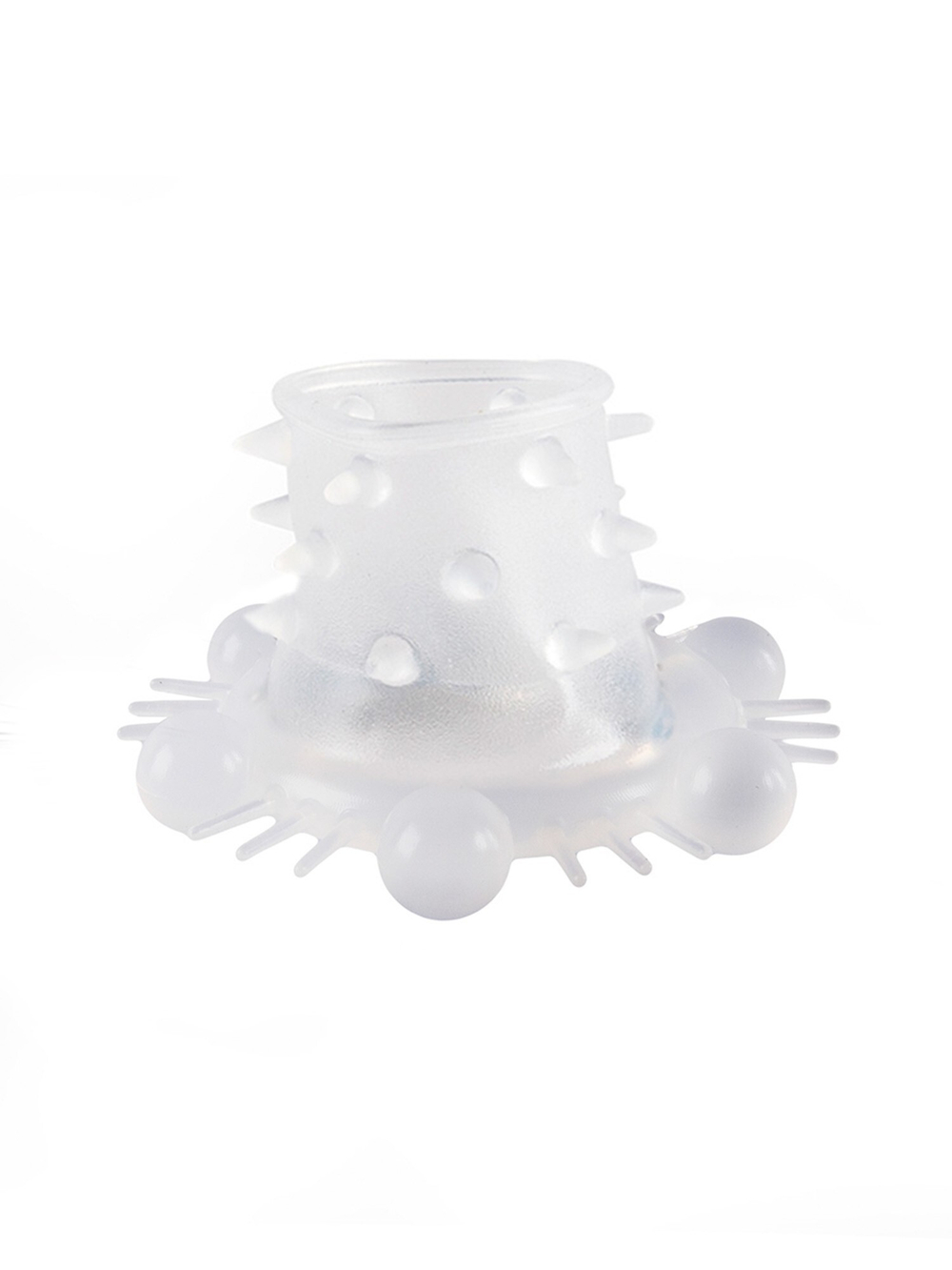 Стимулирующая насадка на пенис с несколькими видами рельефа (Цвет: белый)
