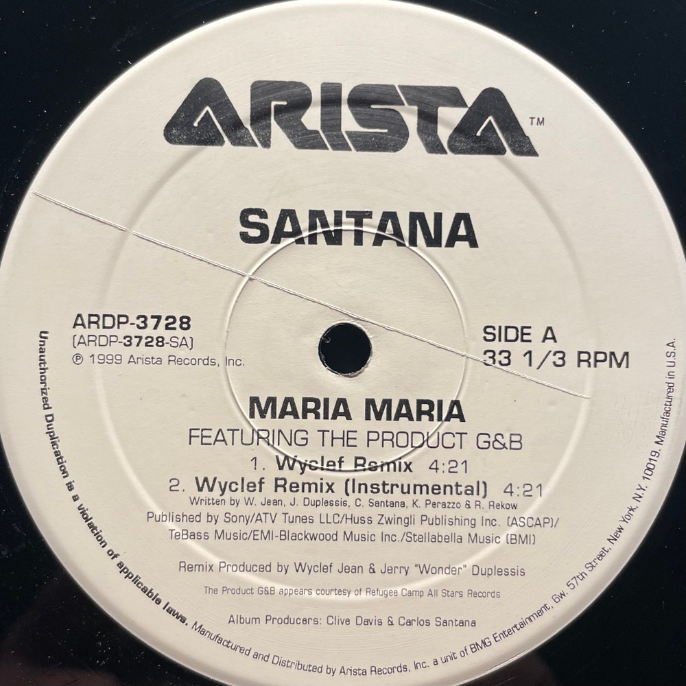 Santana Featuring The Product G&B ‎– Maria Maria (США 1999г.) EP