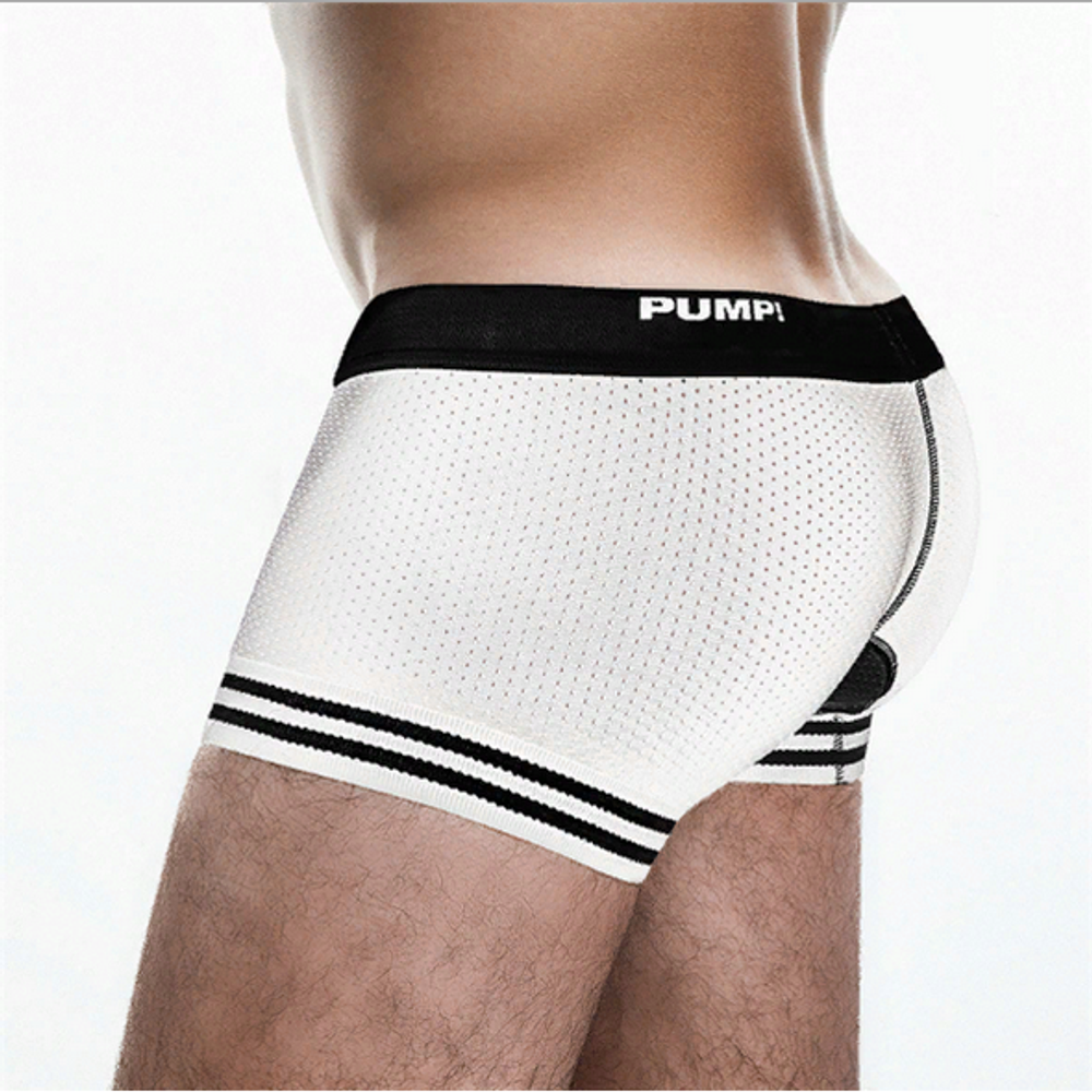 Мужские трусы боксеры белые в сеточку Pump! H599