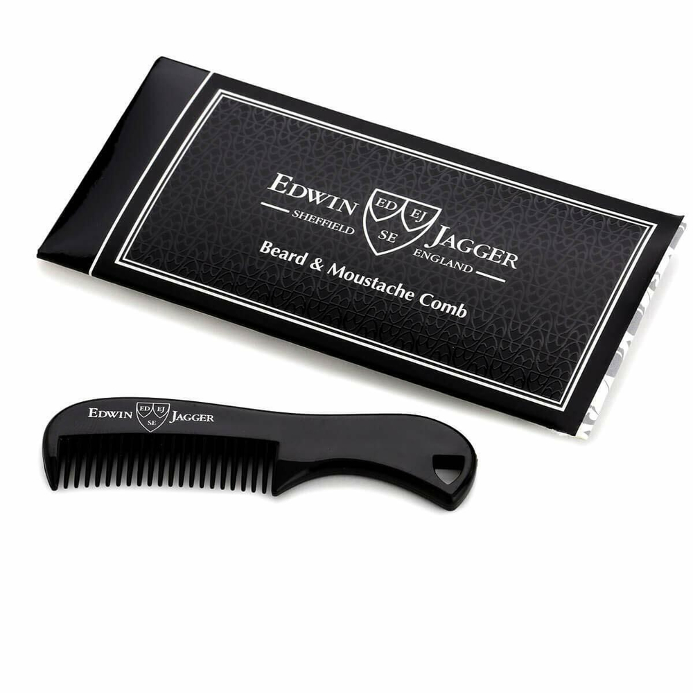 Расческа для бороды и усов черная Edwin Jagger Black Beard & Moustache Comb