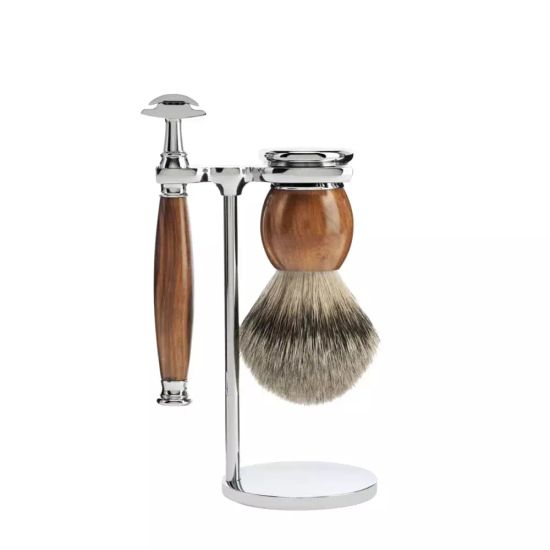 Бритвенный набор MUEHLE SOPHIST, железное дерево, барсучий ворс высшей категории Silvertip, Т-образная бритва