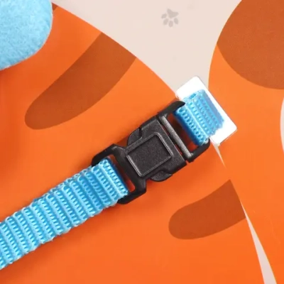 Шлейка с поводком «Ангел на прогулке» 150см цвет светло - голубой