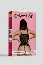 Кружевной корсаж с атласными ленточками (Размер: S-M) (Цвет: красный)