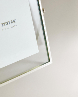 Zara Home Фоторамка из стекла, цвет серебристый, 13.4 см