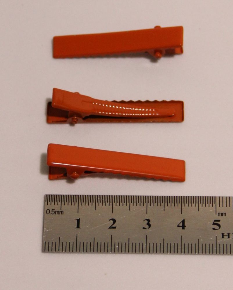 Заколка основа, металл, длина 4 см, цвет: оранжевый (1уп = 50шт)