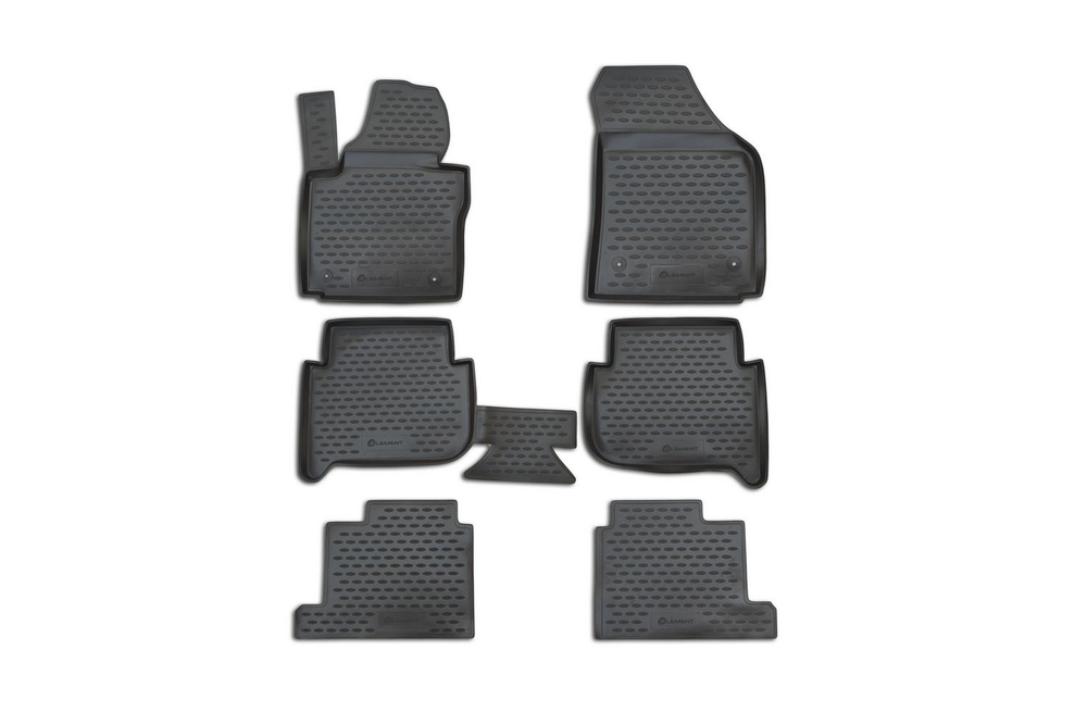 Коврики в салон для VW Touran (I) 2003-2010, (II) 2010-2015, 7 мест., 6 шт. (полиуретан, серые) NLC.51.20.211K