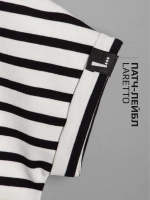 Черно-белый костюм для девочки на лето в полоску