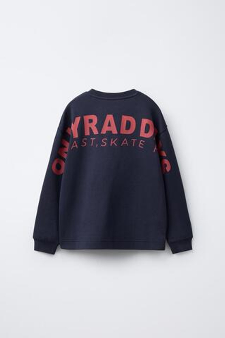 ZARA ЛОНГСЛИВ С РЕЛЬЕФНОЙ НАДПИСЬЮ, МОРСКОЙ СИНИЙ