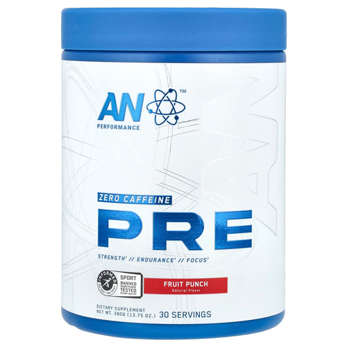 AN Supps, Перед тренировкой, без кофеина, фруктовый пунш, 390 г (13,75 унции)