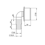 50 Адаптер для подключения слива быт/техники Г-образный (20*23)