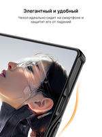 Чехол с Магсейф для Nubia Red Magic 11 Air прозрачный матовый с черным бортом WLONS