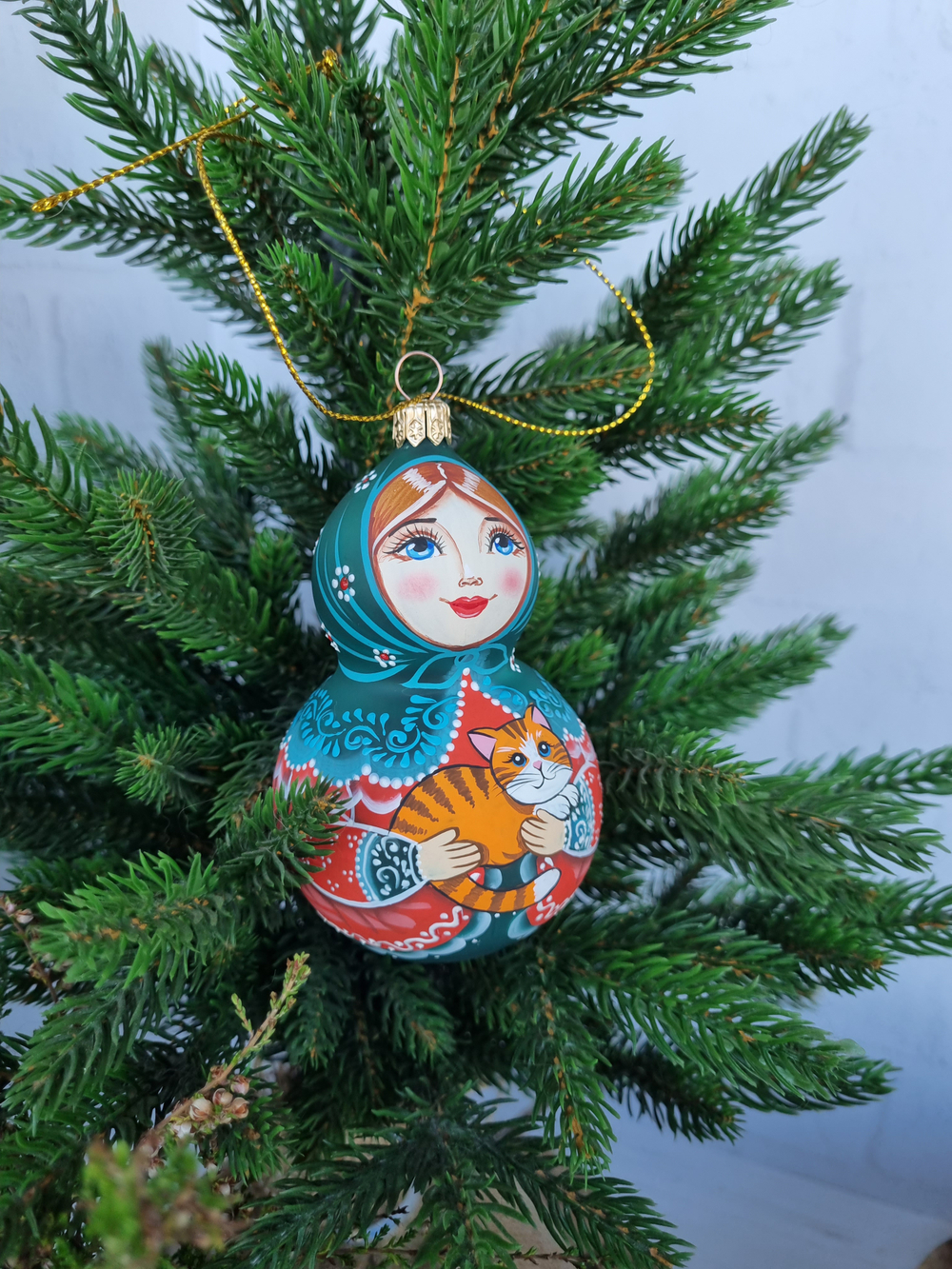 Матрешка стеклянная Олечка