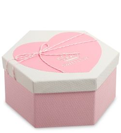 WG-35/3-B Коробка подарочная «Шестиугольник» цв.роз./бел.