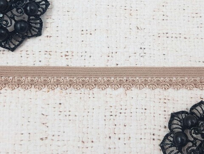 Резинка бельевая ажурная, коричневый, ш. 1,2 см.