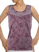 Женская майка на широких бретелях с цветочным принтом (Размер: XXL) (Цвет: черный)