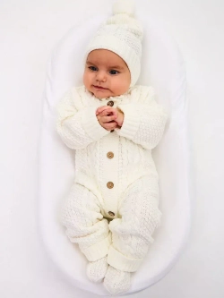 вязаный комбинезон для новорожденных