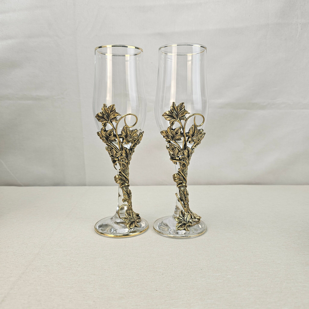 Набор бокалов для Шампанского на 2 персоны "Цветочный"