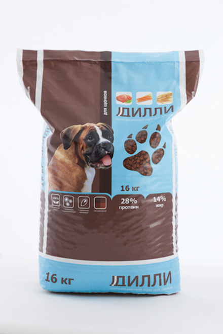 Дилли для щенков полнорационный с курицей и индейкой сухой корм для собак 16 кг